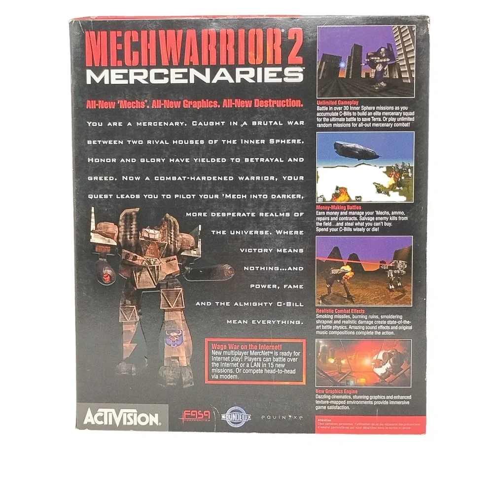 MechWarrior 2 Mercenaries PC Game 1996 Big Box Activision FASA Simulation Retro
